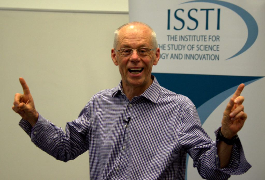 Fig. 4: Donald MacKenzie welcomes alumni and former colleagues to the Science Studies Unit 50th Anniversary Gala Courtesy of Anna Kuslits