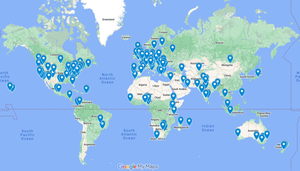 Fig. 1. A map of registrants for SSiC 2023.